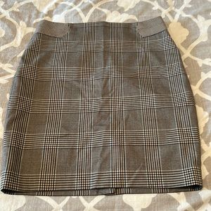The Limited Brown and Cream Checkered Pencil Skirt